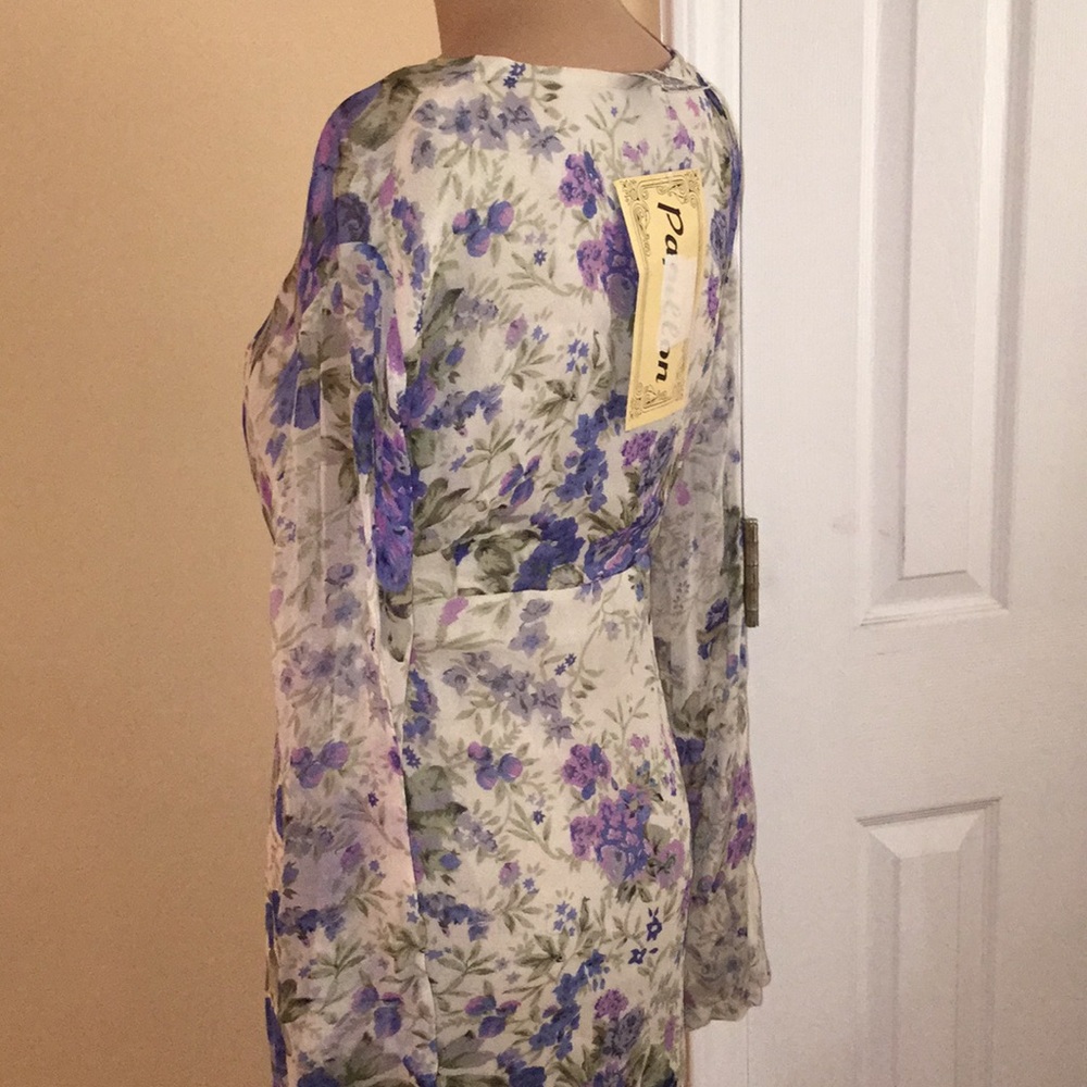 NEW! Vintage! Papillon Floral Long Sleeve Prairie Dress M